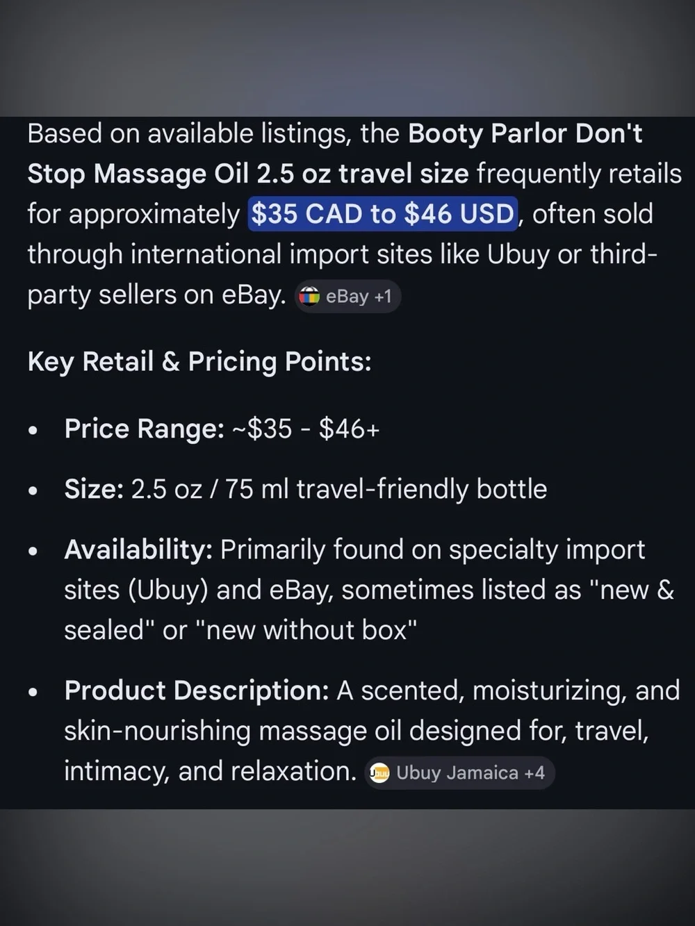 NEW Booty Parlor Mini Massage Oil - Picture 10 of 10